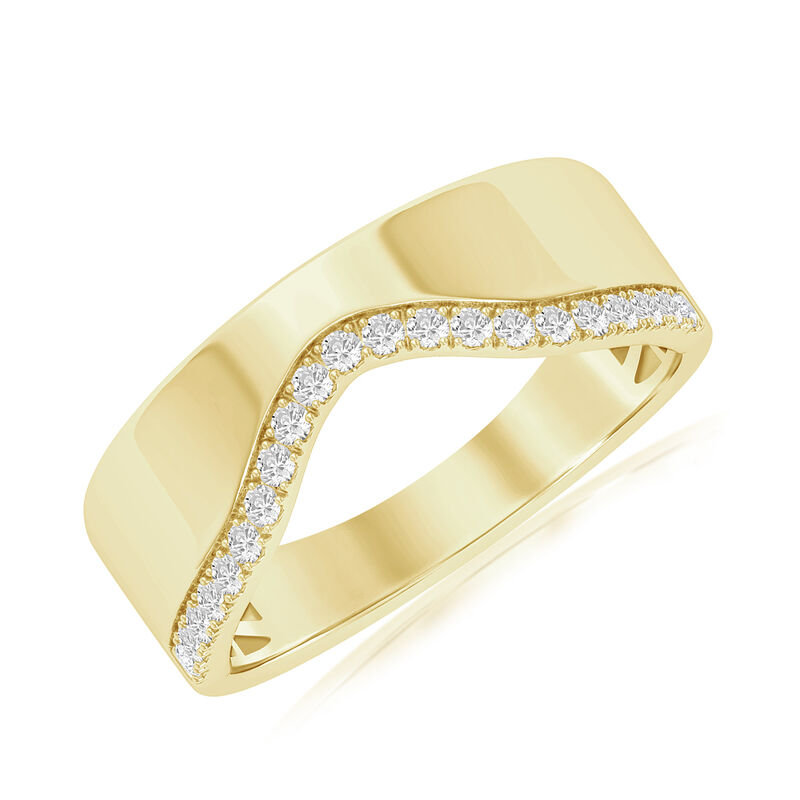 Lab Grown Diamond 1/5ctw. Round Contour Wedding Ring in 14k Yellow Gold image number null